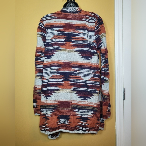 Lucky Brand Southwestern Multicolor Open Front Cardigan sz L - Picture 3 of 7
